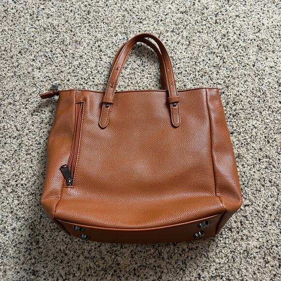 Lug Charter Classic VL Convertible Tote Bag Vegan Leather Brown Tan - Picture 2 of 11